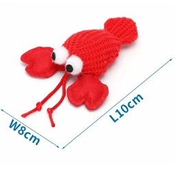 Nobleza Cat Toy Crayfish with Catnip Red Plush 10 cm